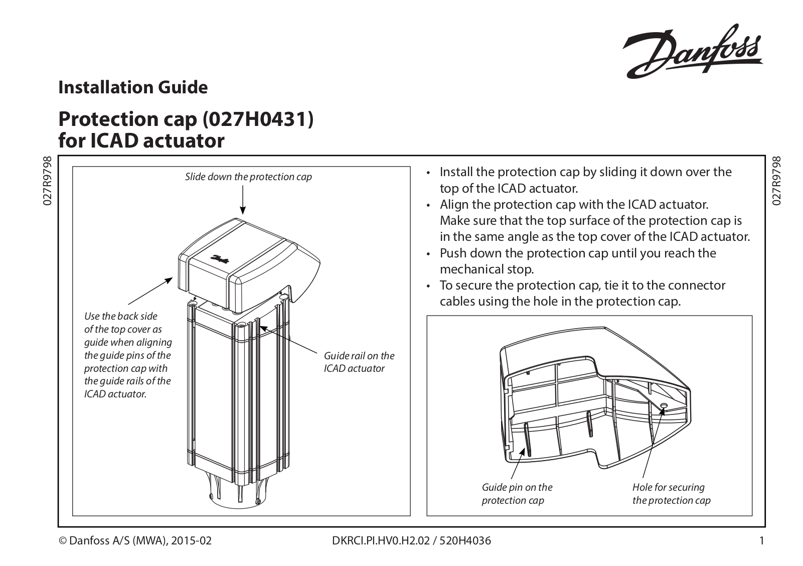 Danfoss 027H0431 Installation guide