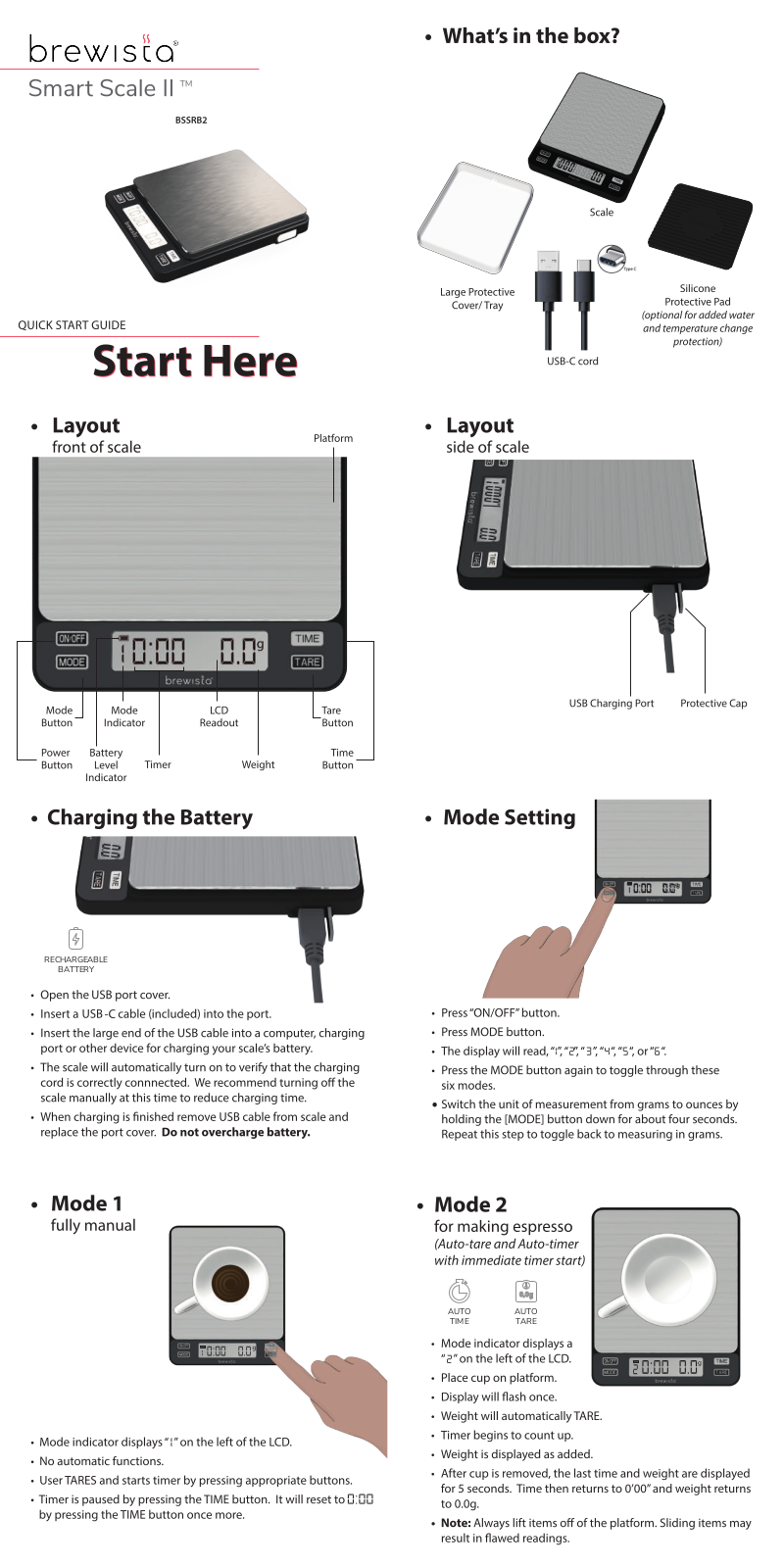 Brewista Smart Scale II, BSSRB2 Quick guide