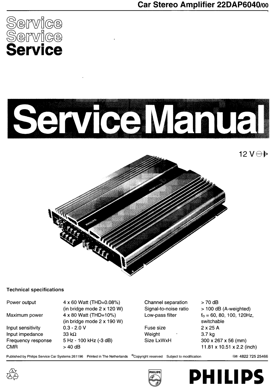 Philips 22DAP6040 Schematic