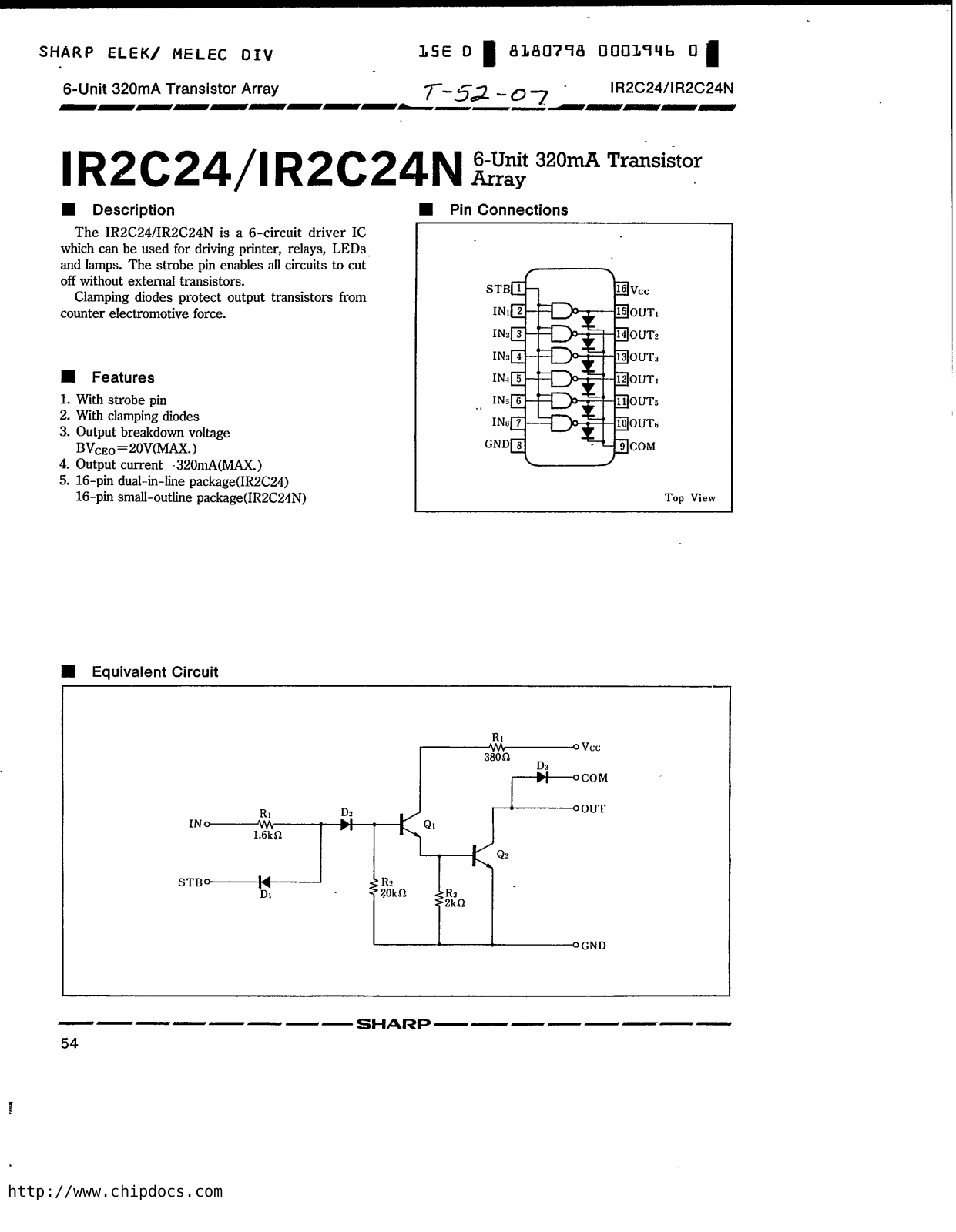 Sharp IR2C24N, IR2C24 Datasheet