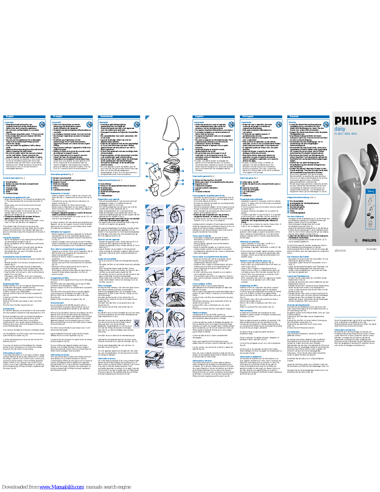 Philips FC6047/01, FC6044/02, FC6044/05, FC6044/01, FC8035/02 User Manual