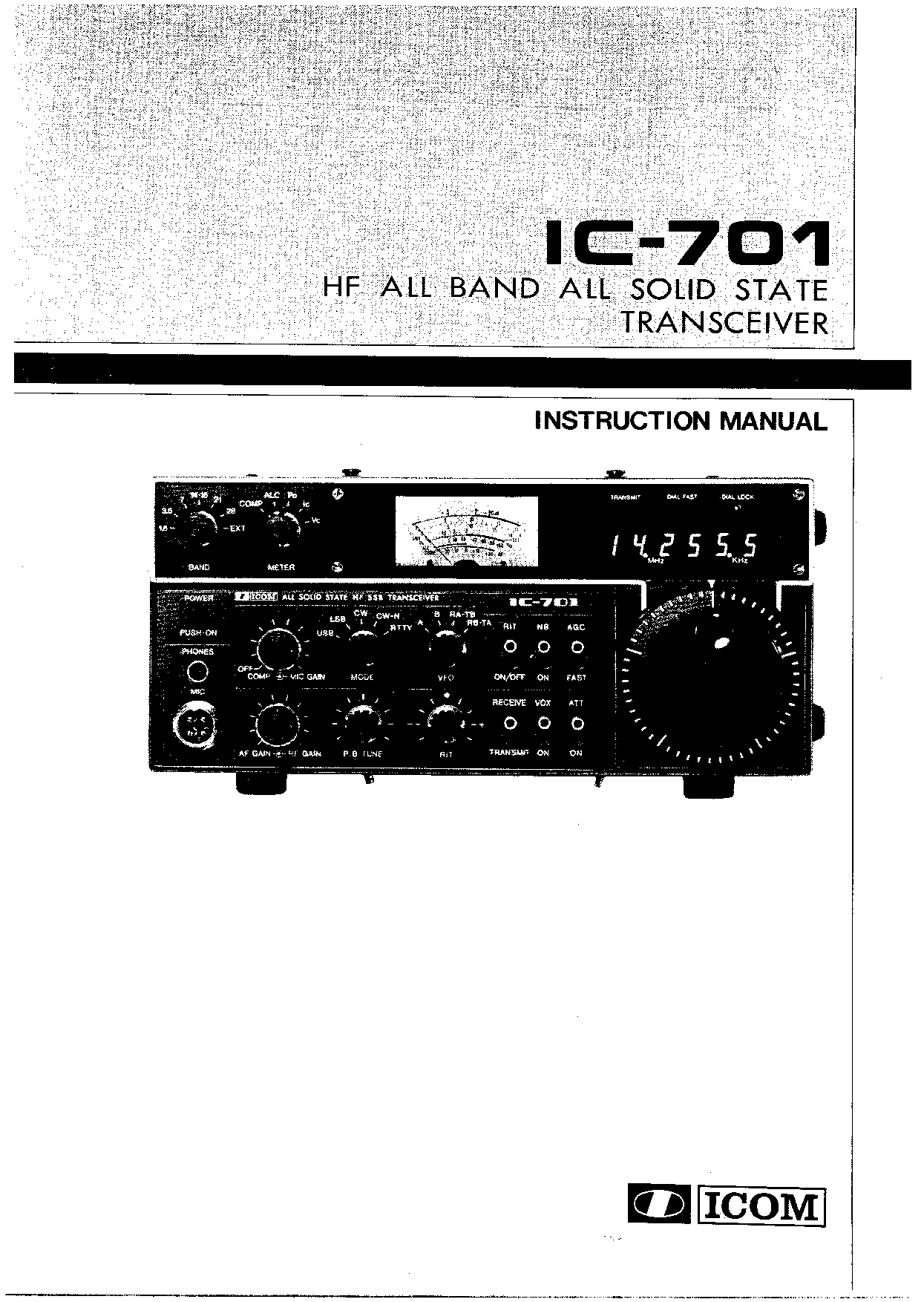 Icom IC-701 User Manual