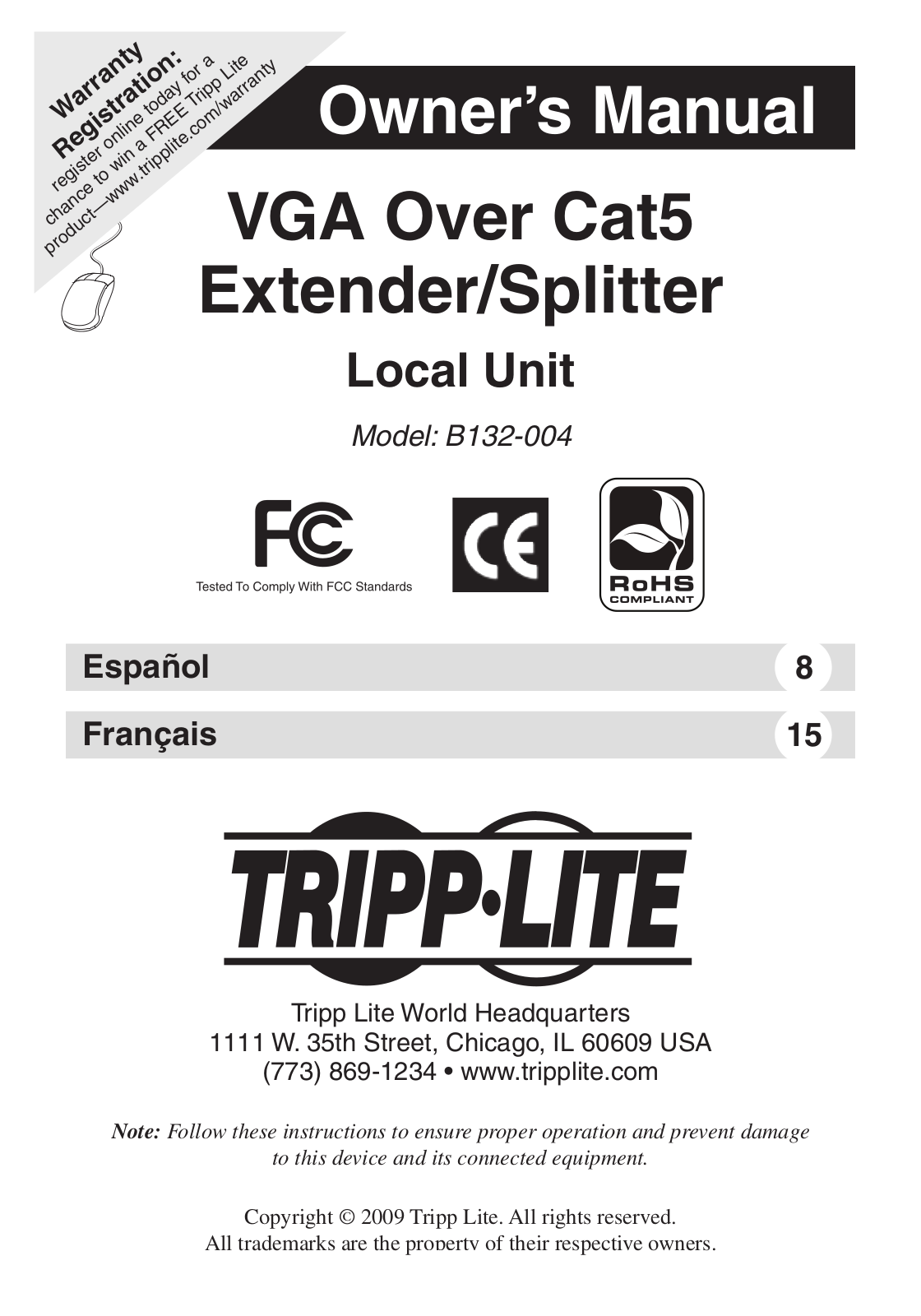 Tripp Lite B132-004 User Manual