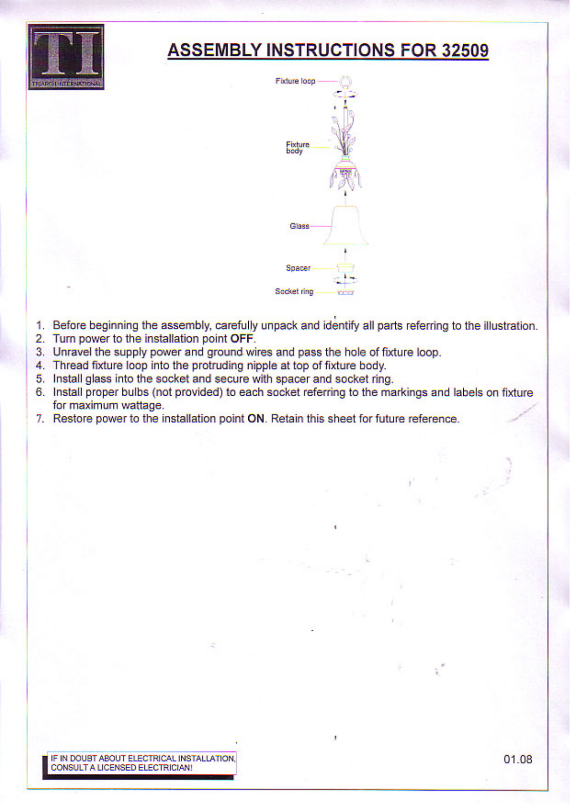 Triarch 32509 User Manual