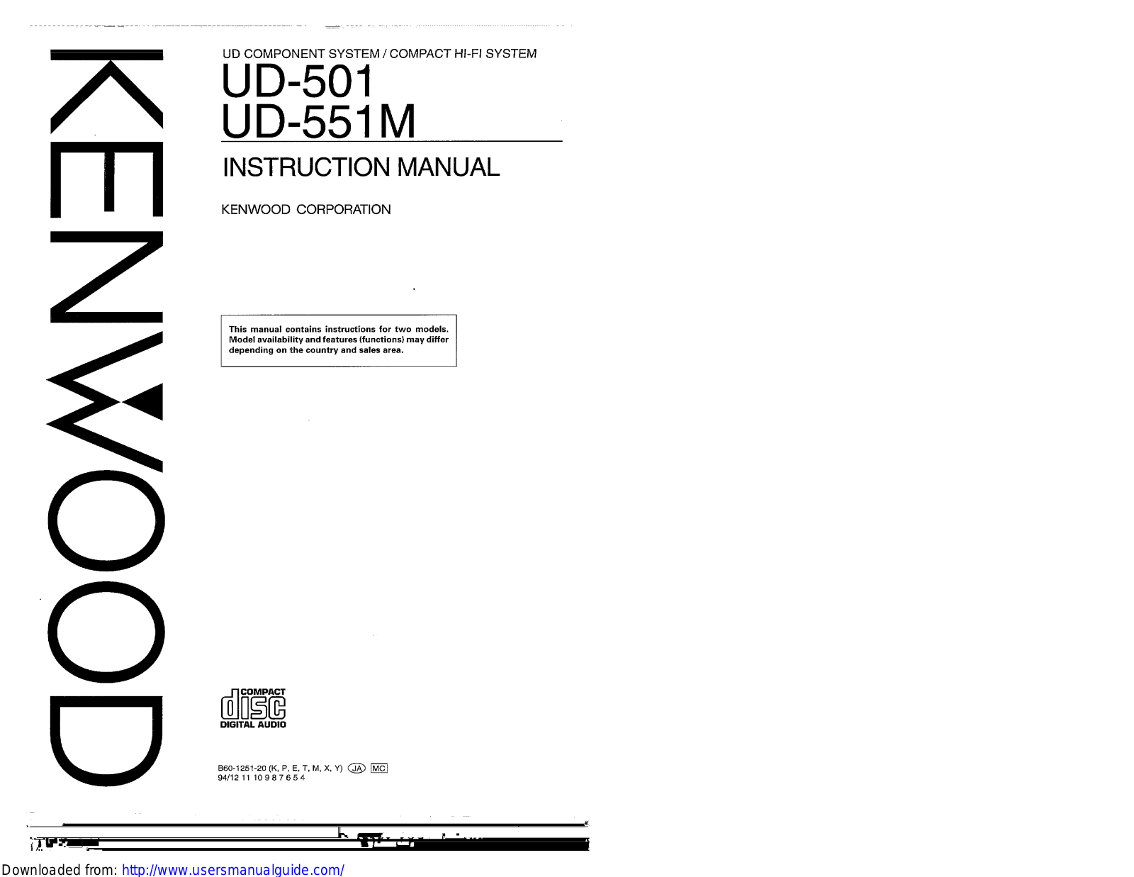 KENWOOD DP-B5 User Manual