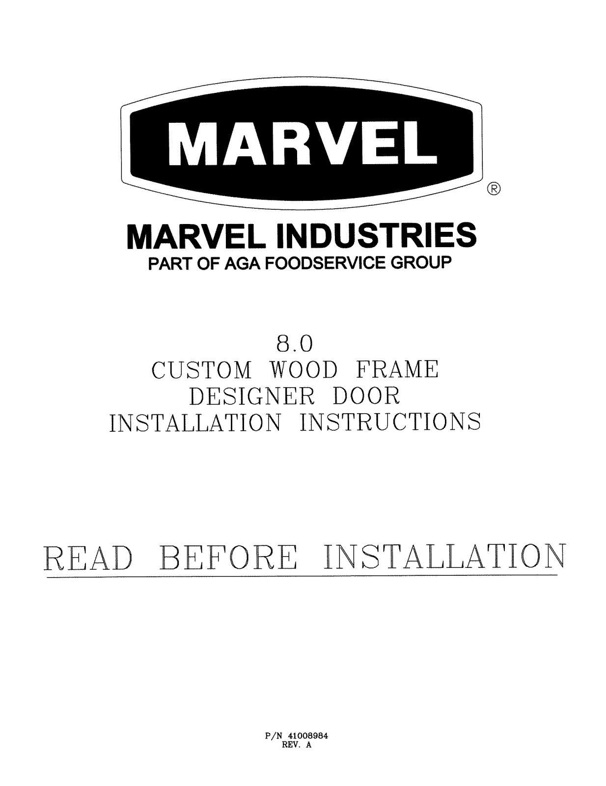 Marvel Industries 8.0 User Manual