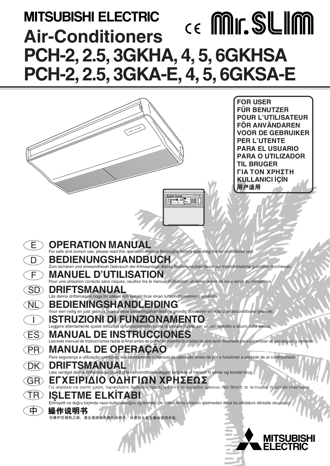 Mitsubishi PCH-2GKHA, PCH-2.5GKHA, PCH-3GKHA, PCH-4GKHSA, PCH-5GKHSA User Manual
