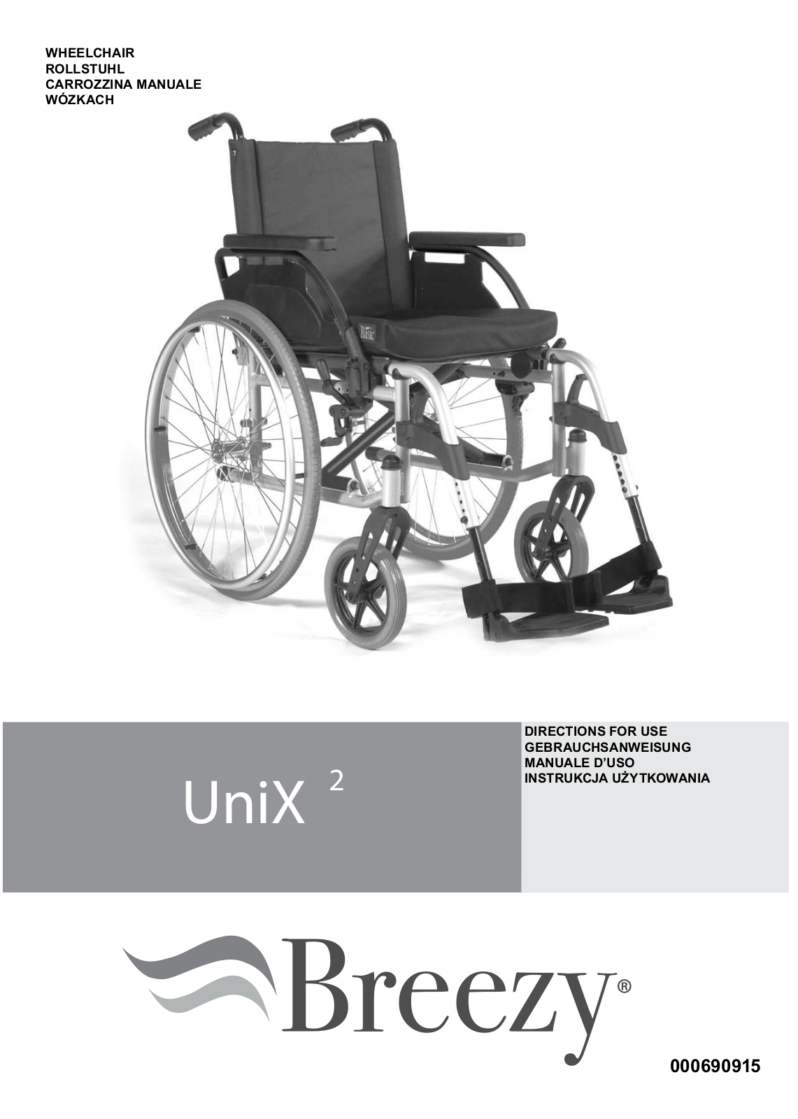 Breezy UniX 2 Directions For Use Manual