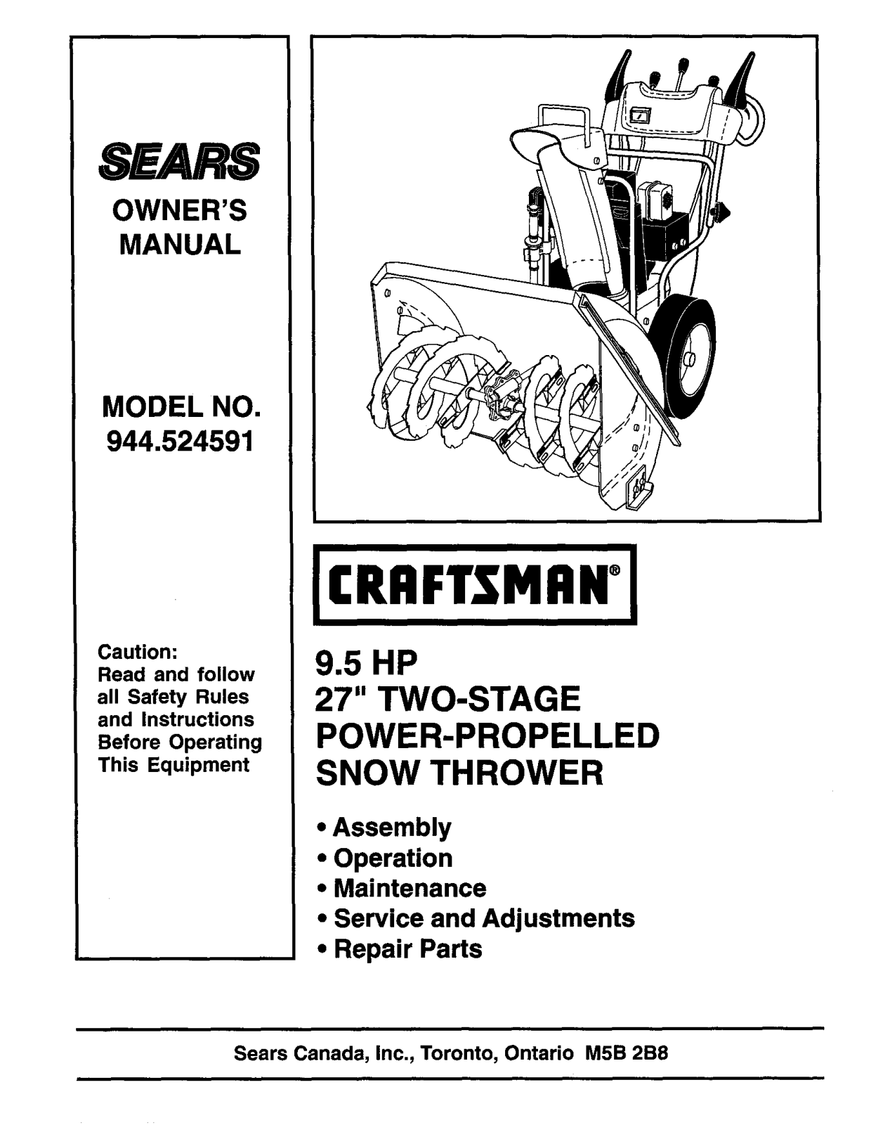 Craftsman 944.524591 User Manual