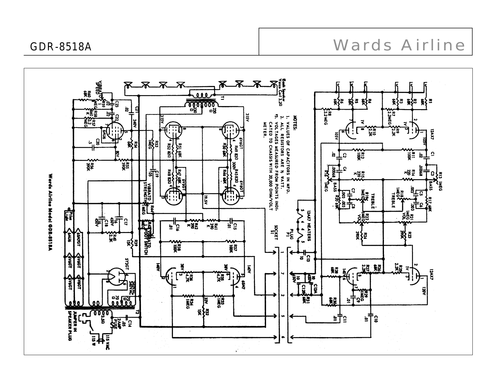 Airline Wards gdr 8518a schematic