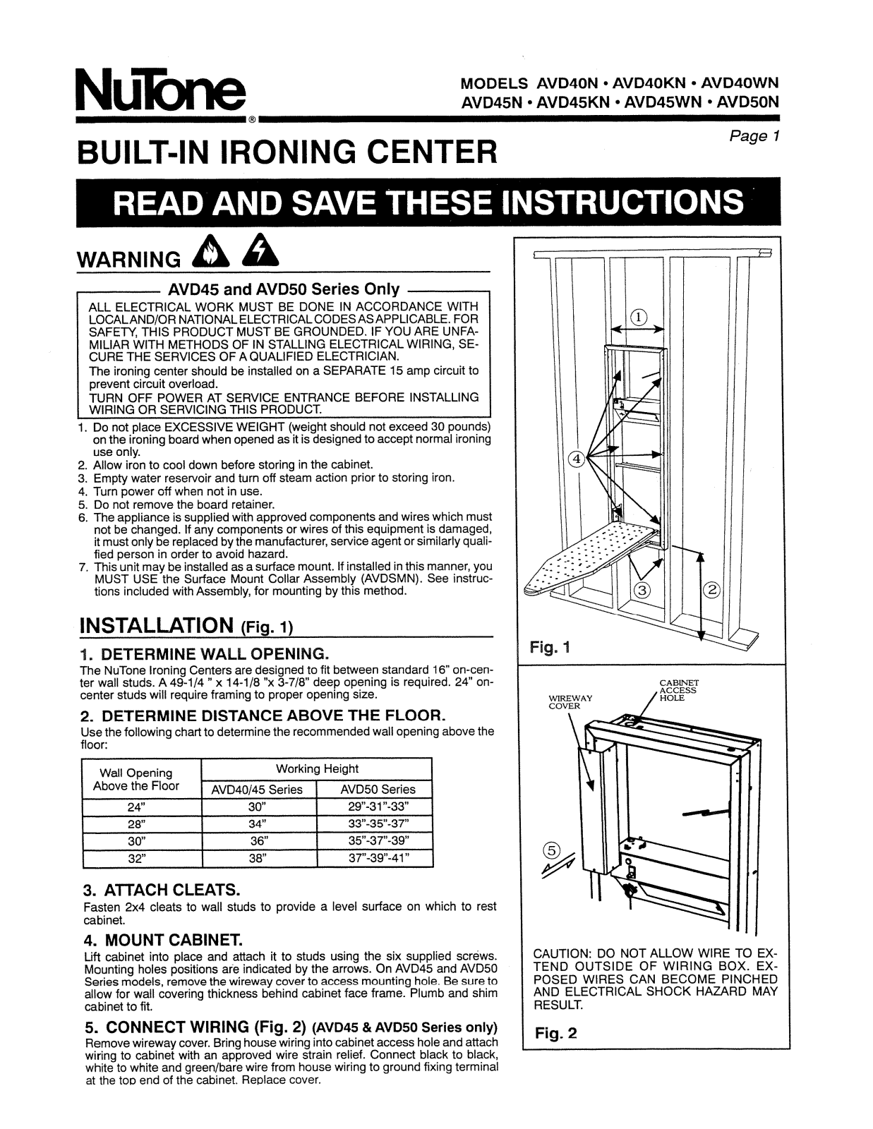 NuTone 10N User Manual