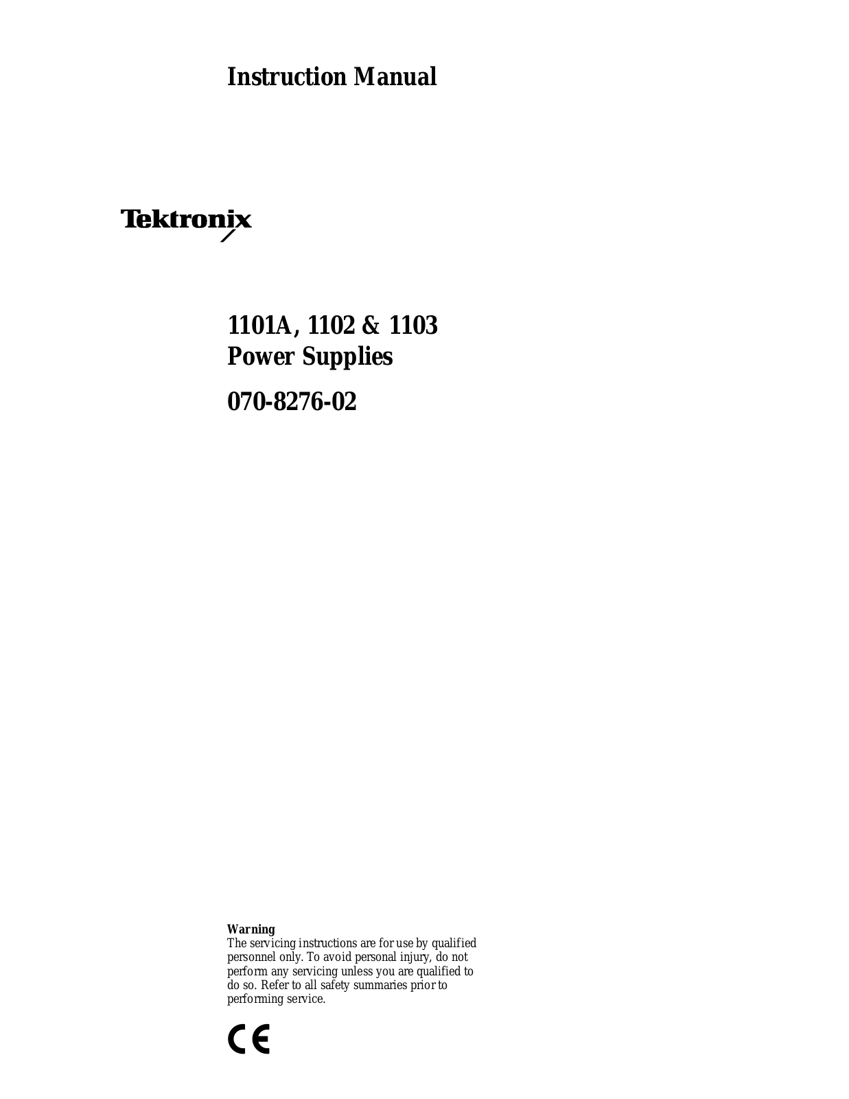 Tektronix 1103, 1102, 1101A Service manual