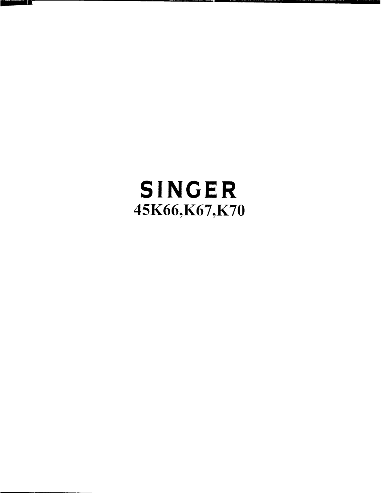 Singer 45K66, 45K67, 45K70 Parts List