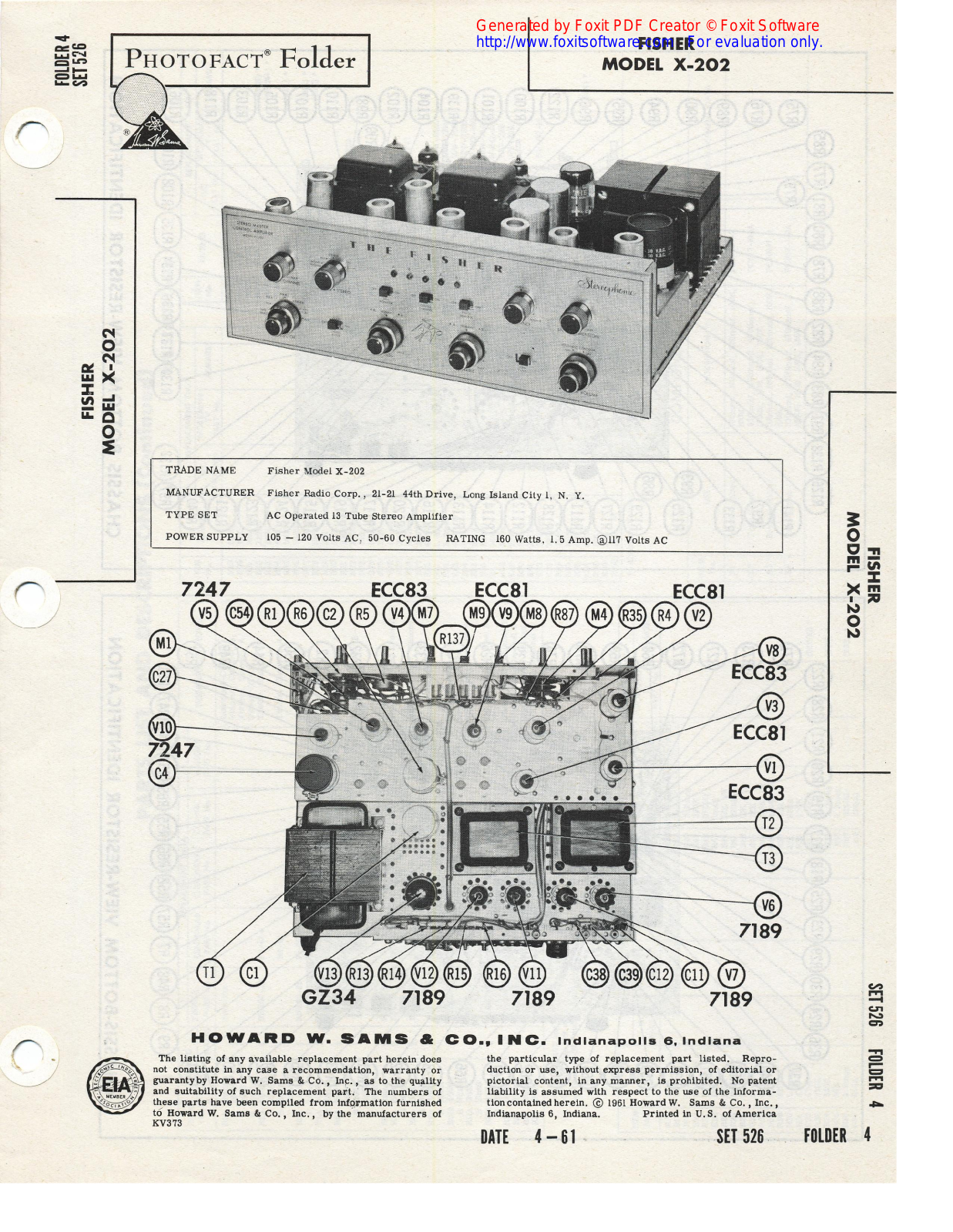 Fisher X-202 Service Manual