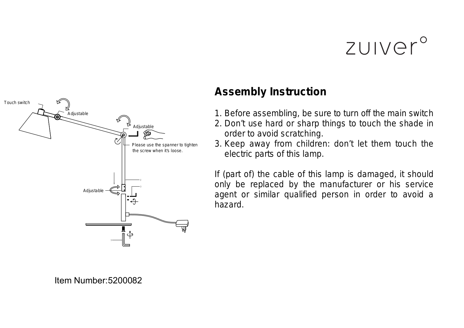 Zuiver ZIVE1353 Installation & Assembly - ManualMachine.com