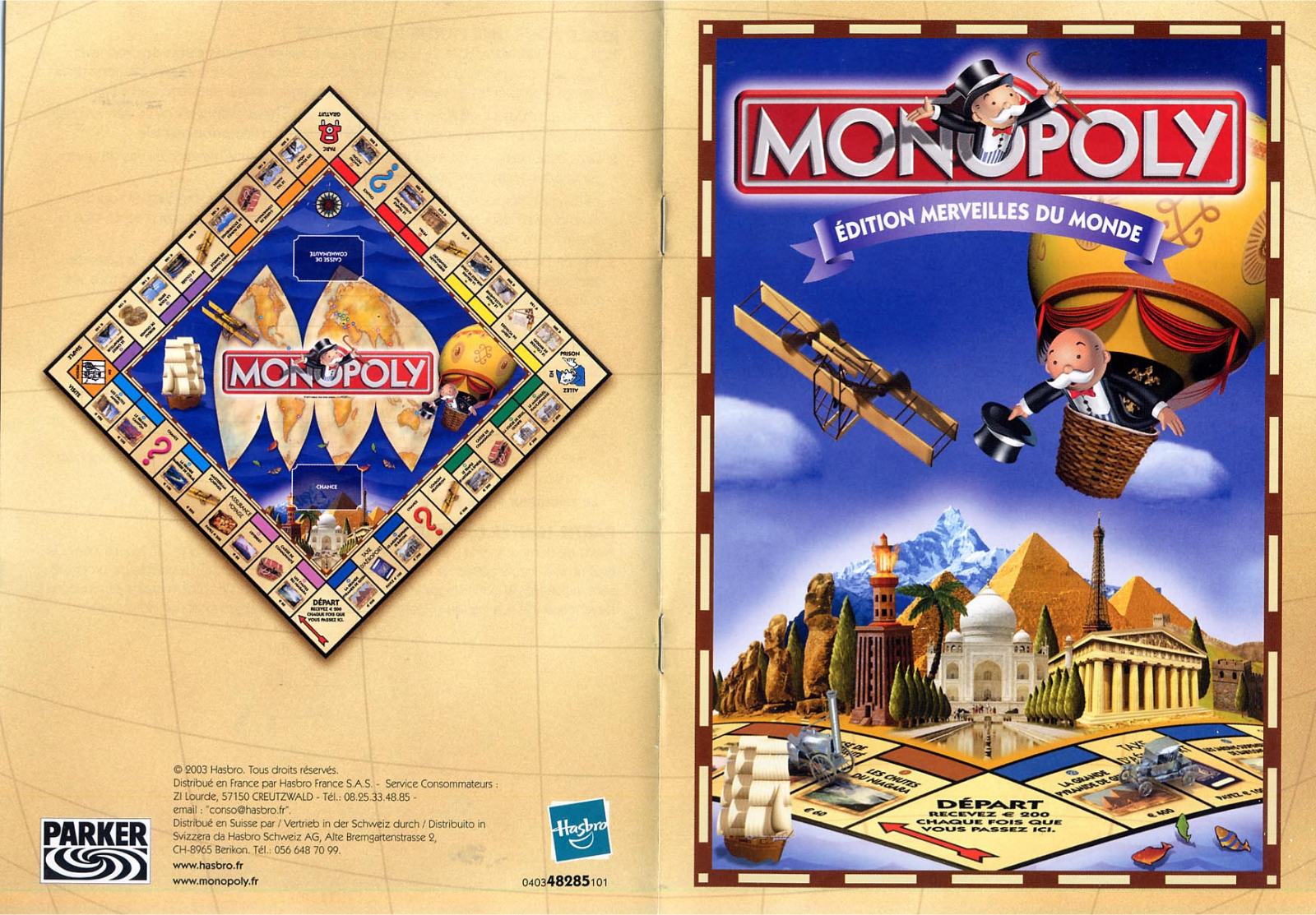 HASBRO MONOPOLY MERVEILLES DU MONDE User Manual