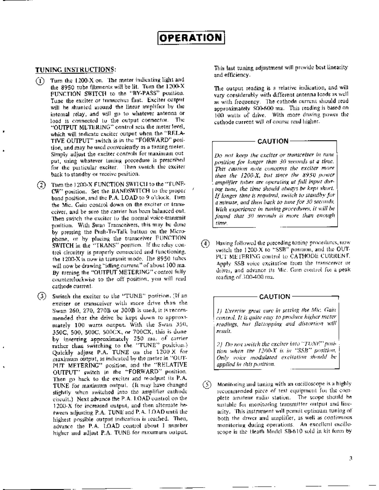 SWAN 1200-X User Manual (PAGE 4)