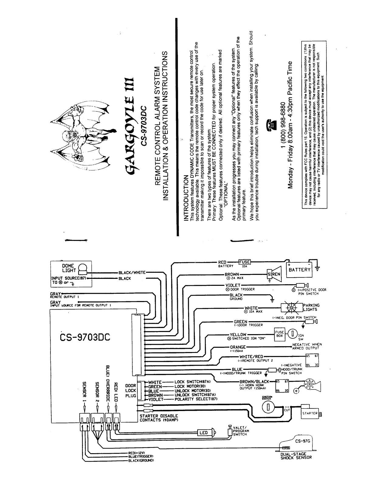 Crimestopper CS-9703 Installation Manual