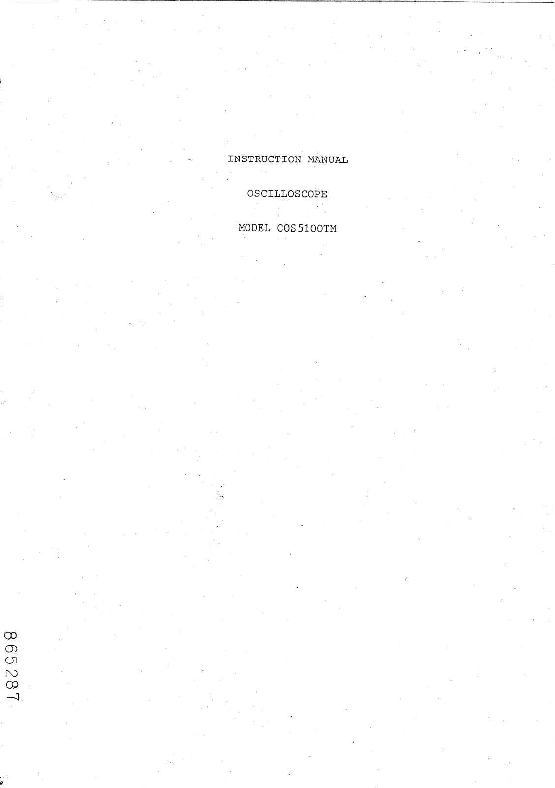 Kikusui Electronics Corporation COS5100TM User Manual