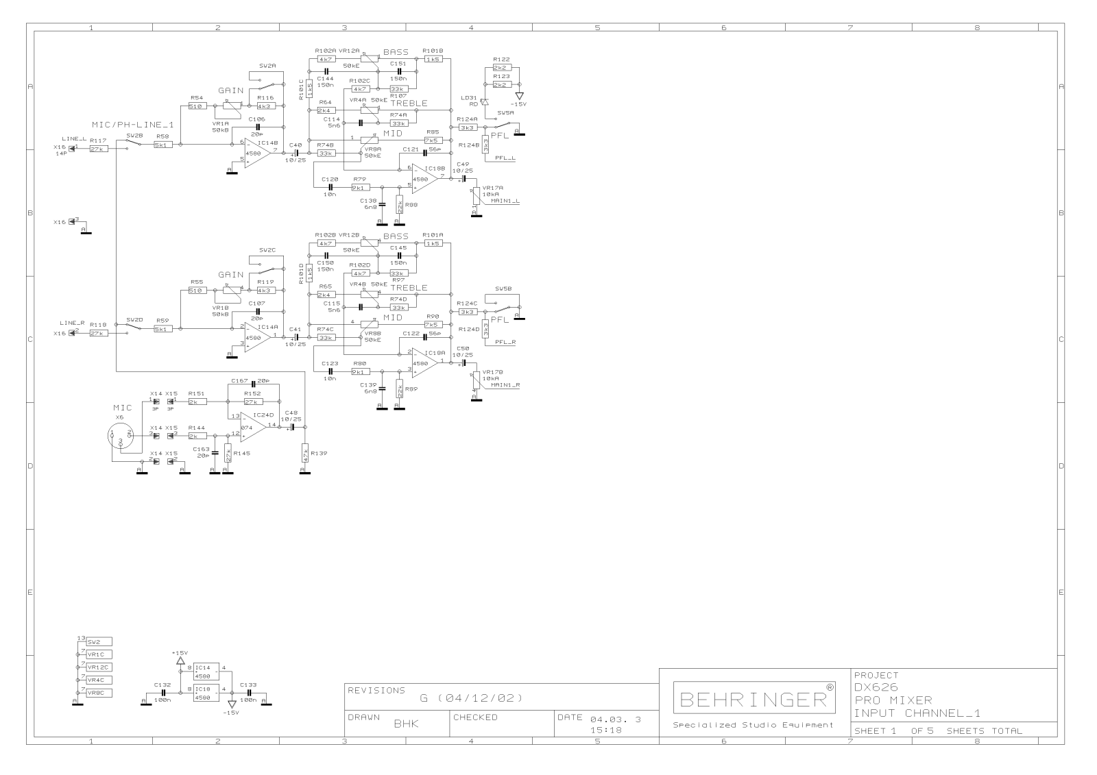 Behringer DX-626 Schematic