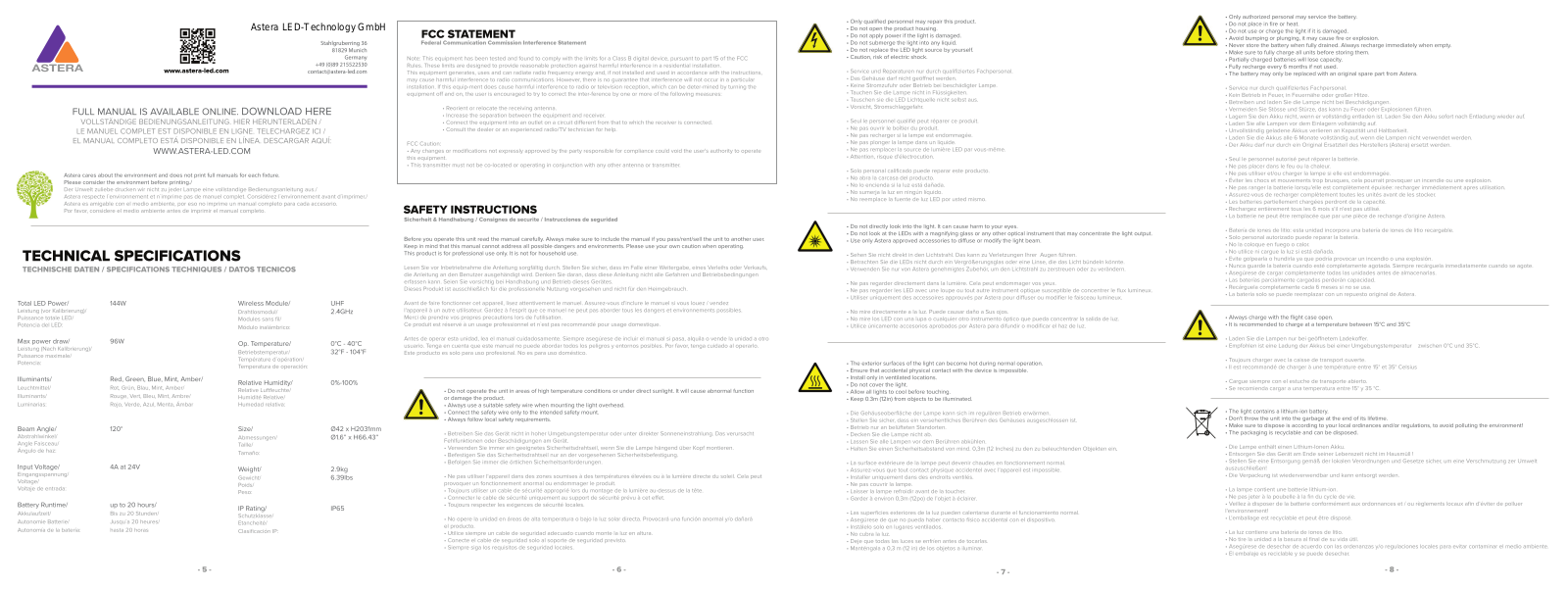 Astera LED Technology FP3 User Manual