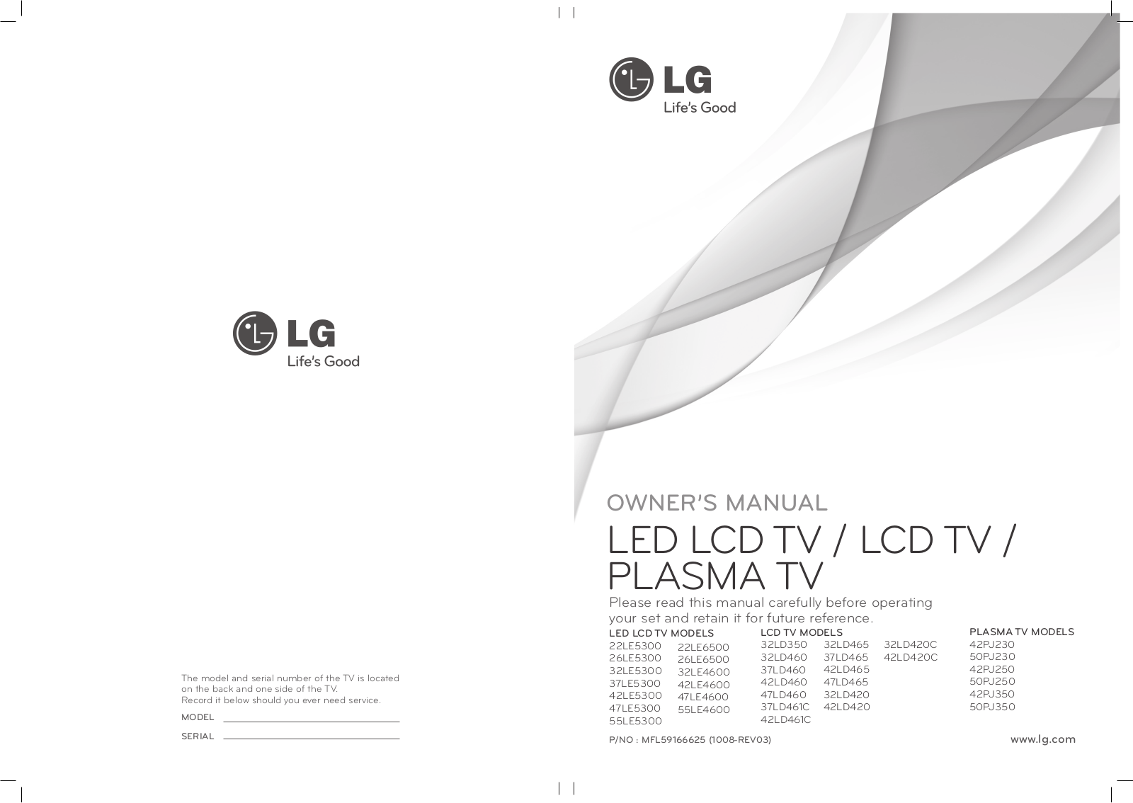 LG 42LE4600-SA, 47LE4600-SA user manuals