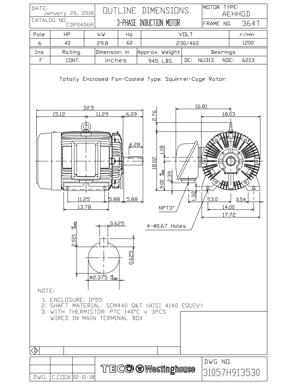 Teco CDP0406R Reference Drawing