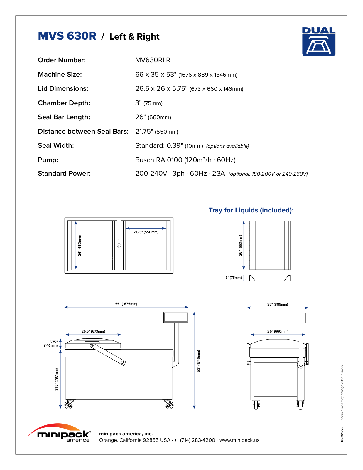 minipack MVS 630R User Manual