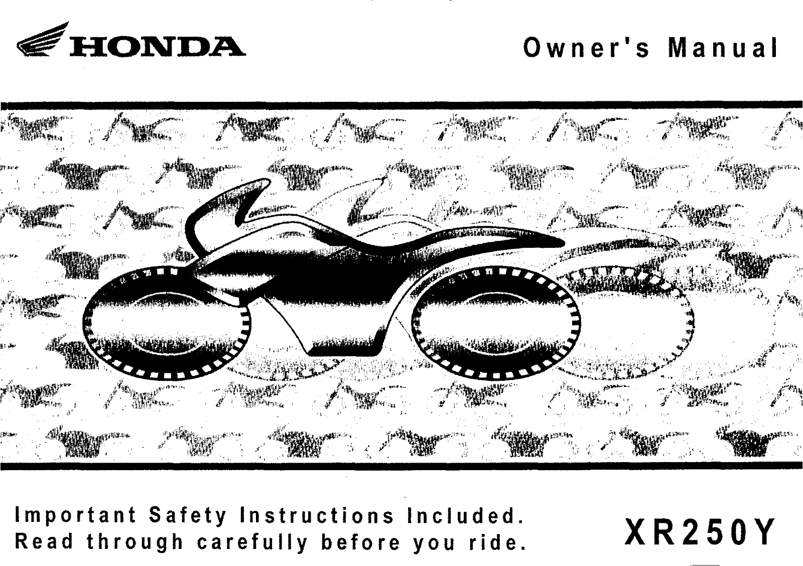 Honda XR250Y Owner's Manual