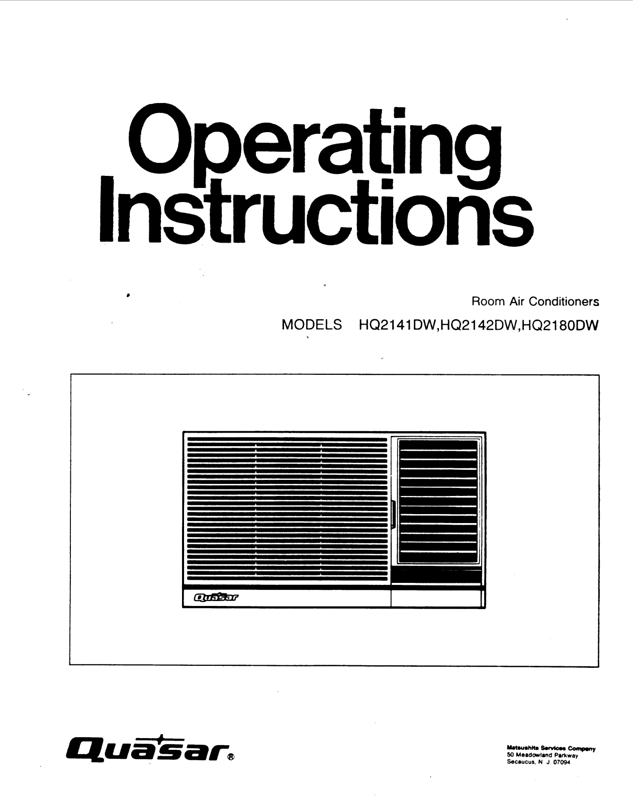 Panasonic hq-2141dw Operation Manual