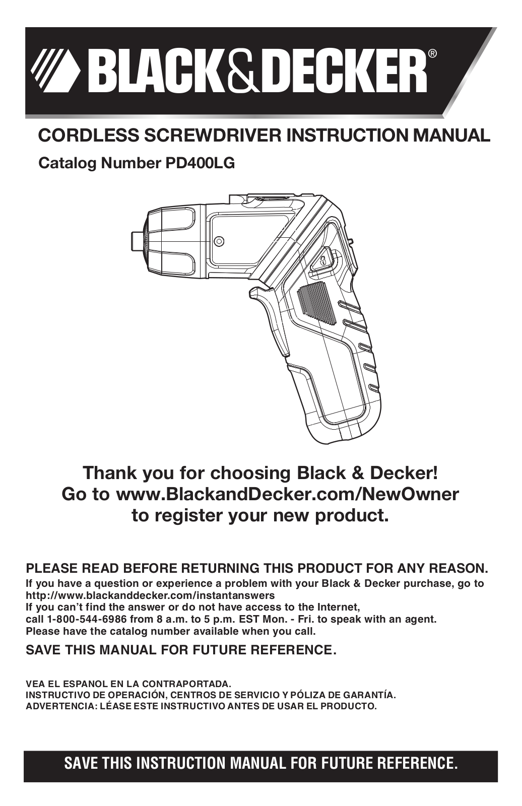 Black & Decker PD400LG User Manual