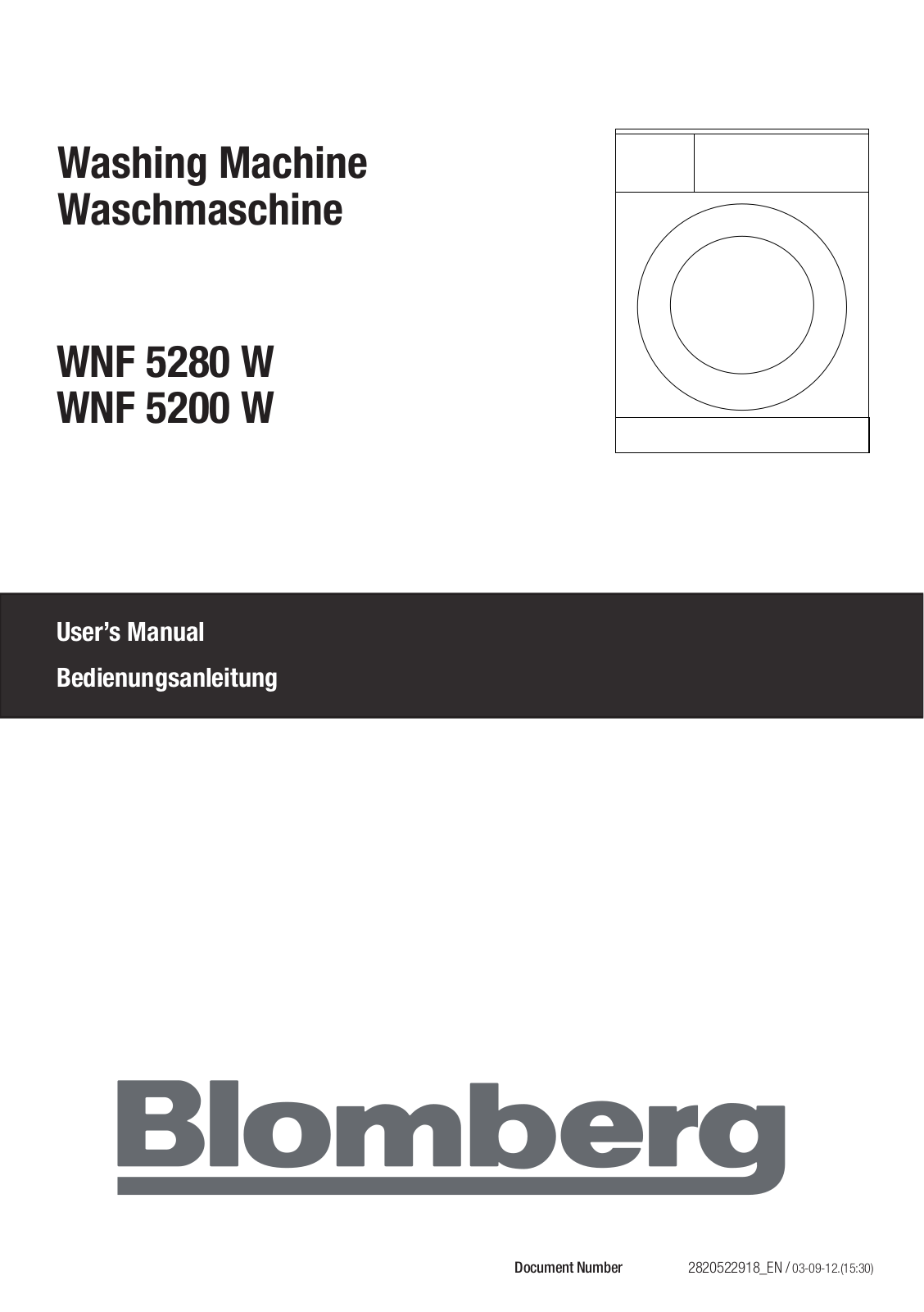 Blomberg WNF 5280 W, WNF 5200 W User manual