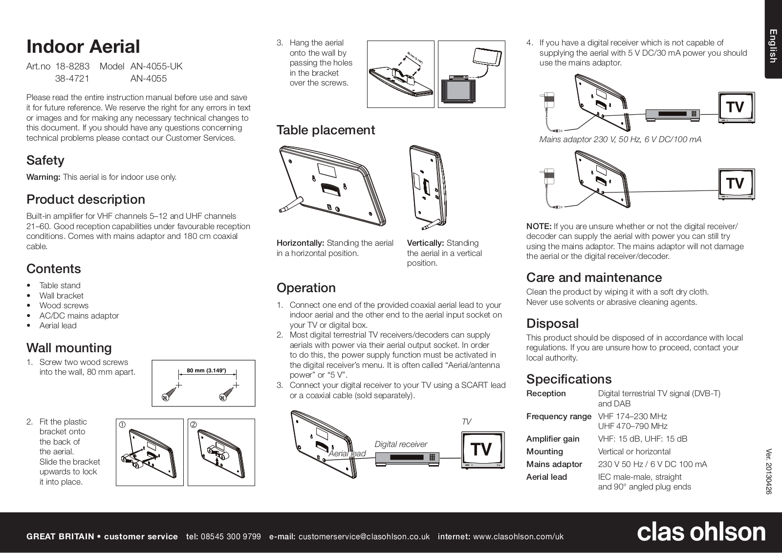 Clas Ohlson AN-4055-UK, AN-4055 User Manual