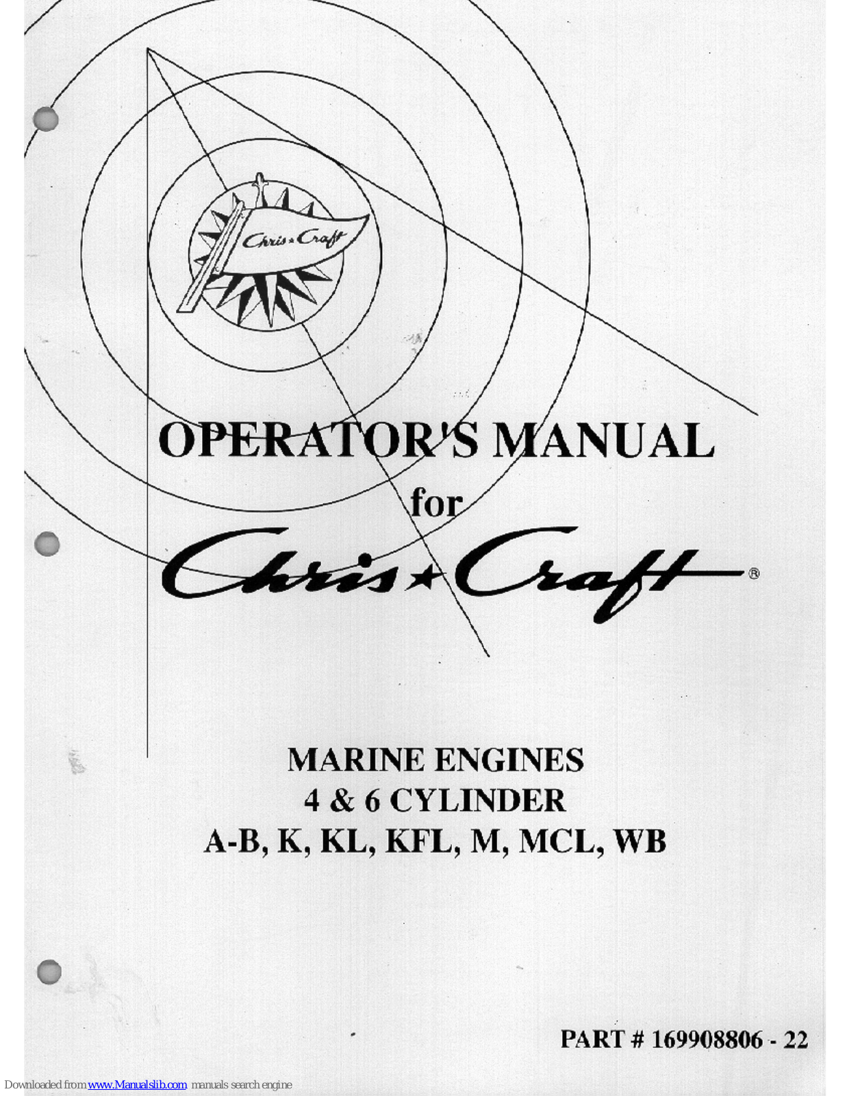 Chris-Craft A-B, K, KL, KFL, M Operator's Manual