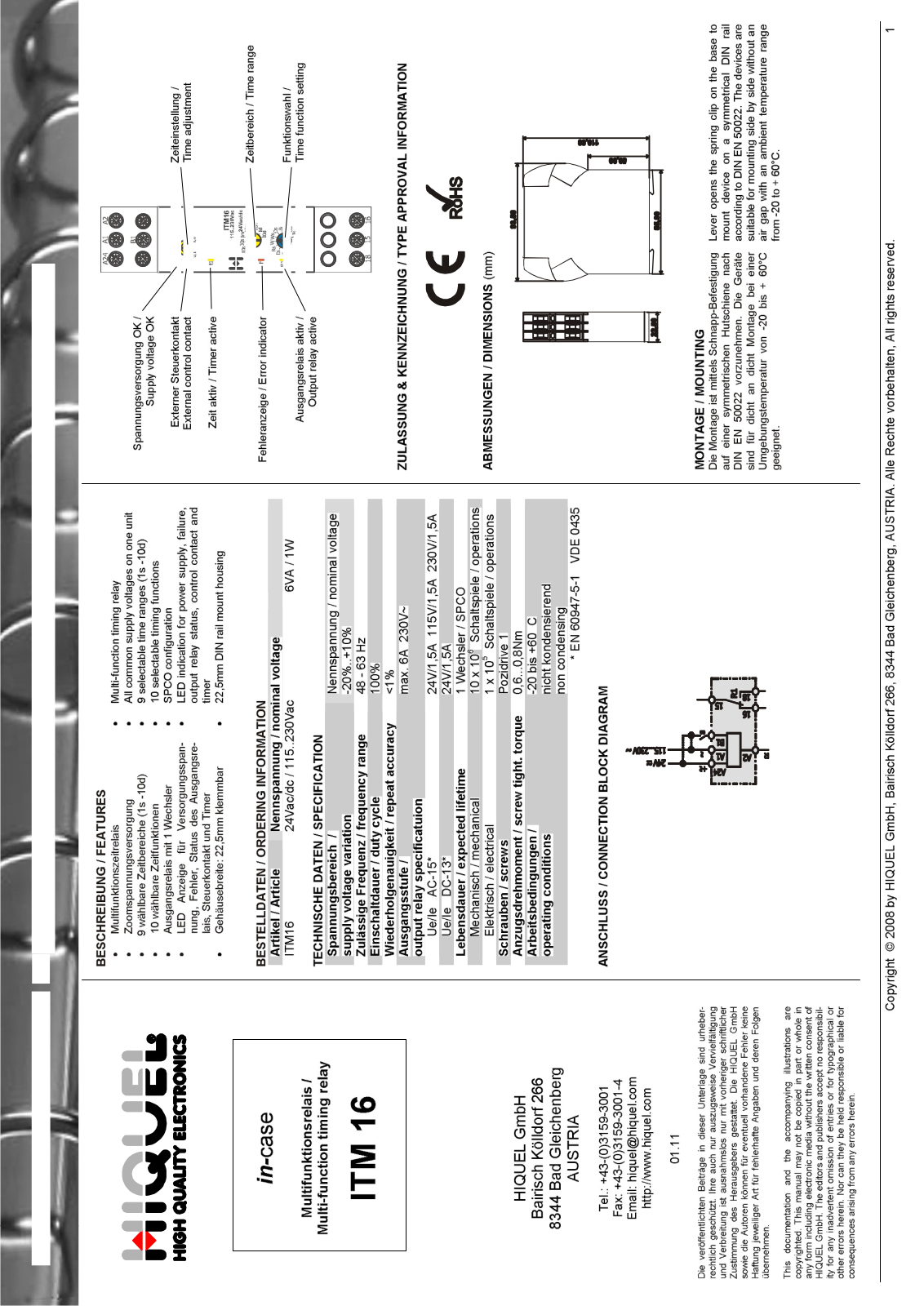 Hiquel ITM 16 User guide