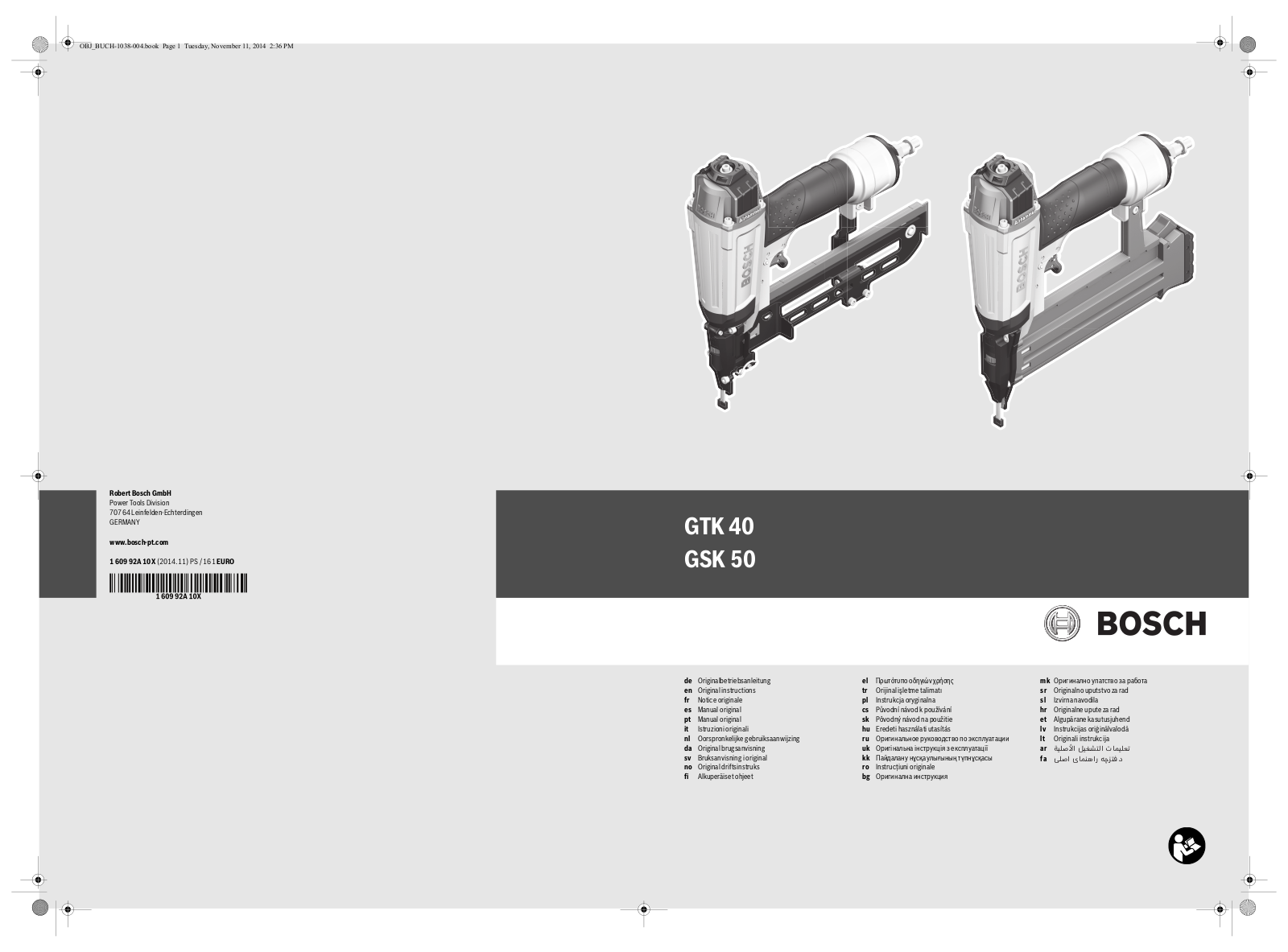 Bosch GSK 50, GTK 40 User Manual