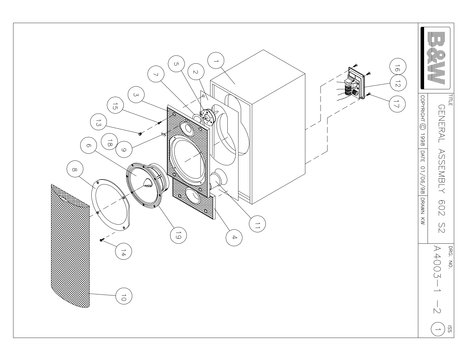 Bowers and Wilkins DM-602 Mk2, DM-602-S-2 Service manual