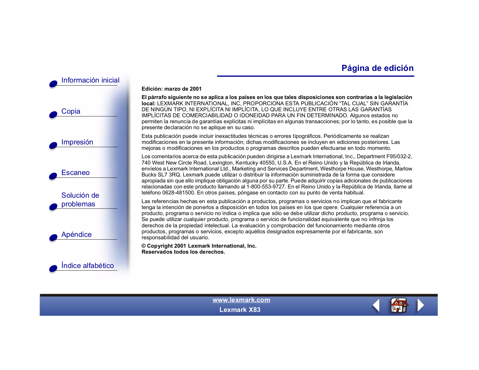 Lexmark X83 User Manual