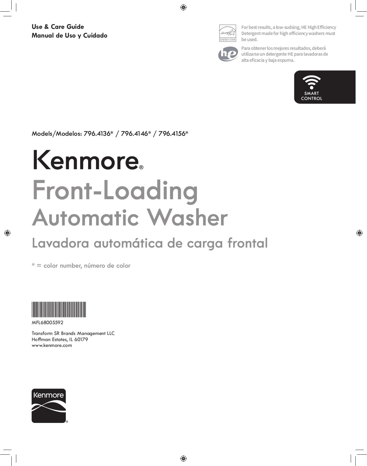 Kenmore 79641362910, 79641462910, 79641463910, 79641562910, 79641563910 Owner’s Manual