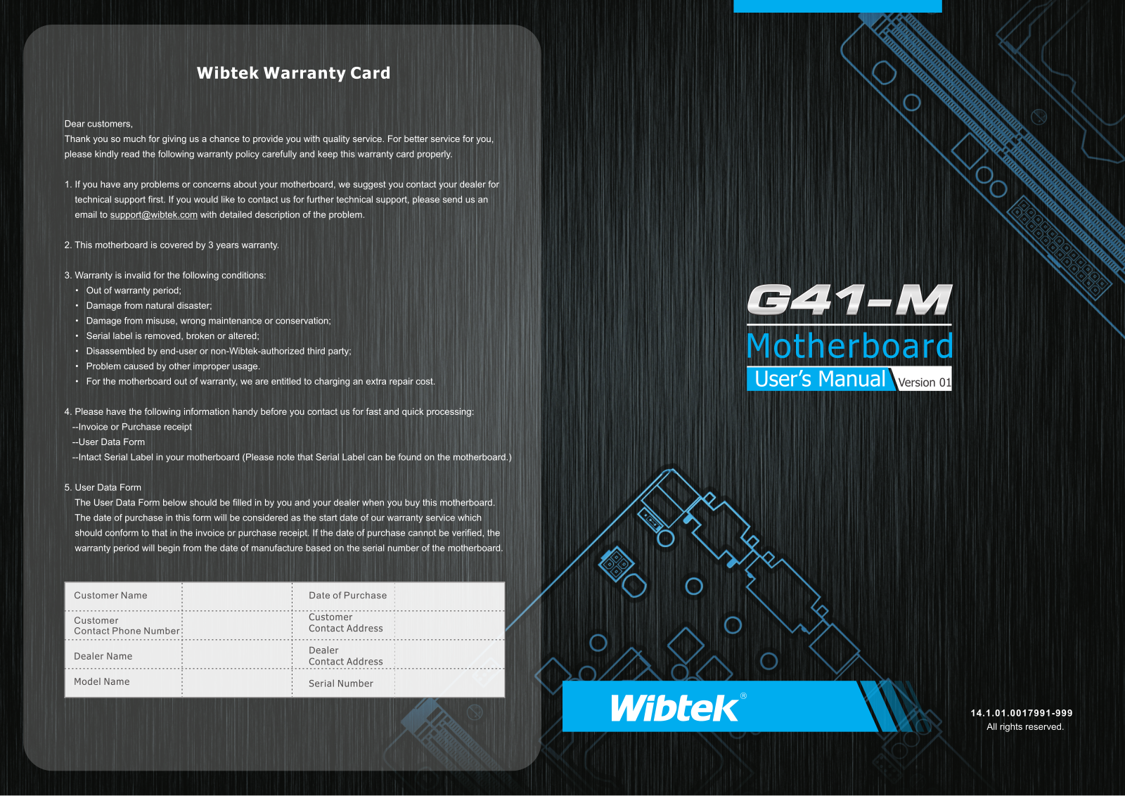 Wibtek G41-M User Manual