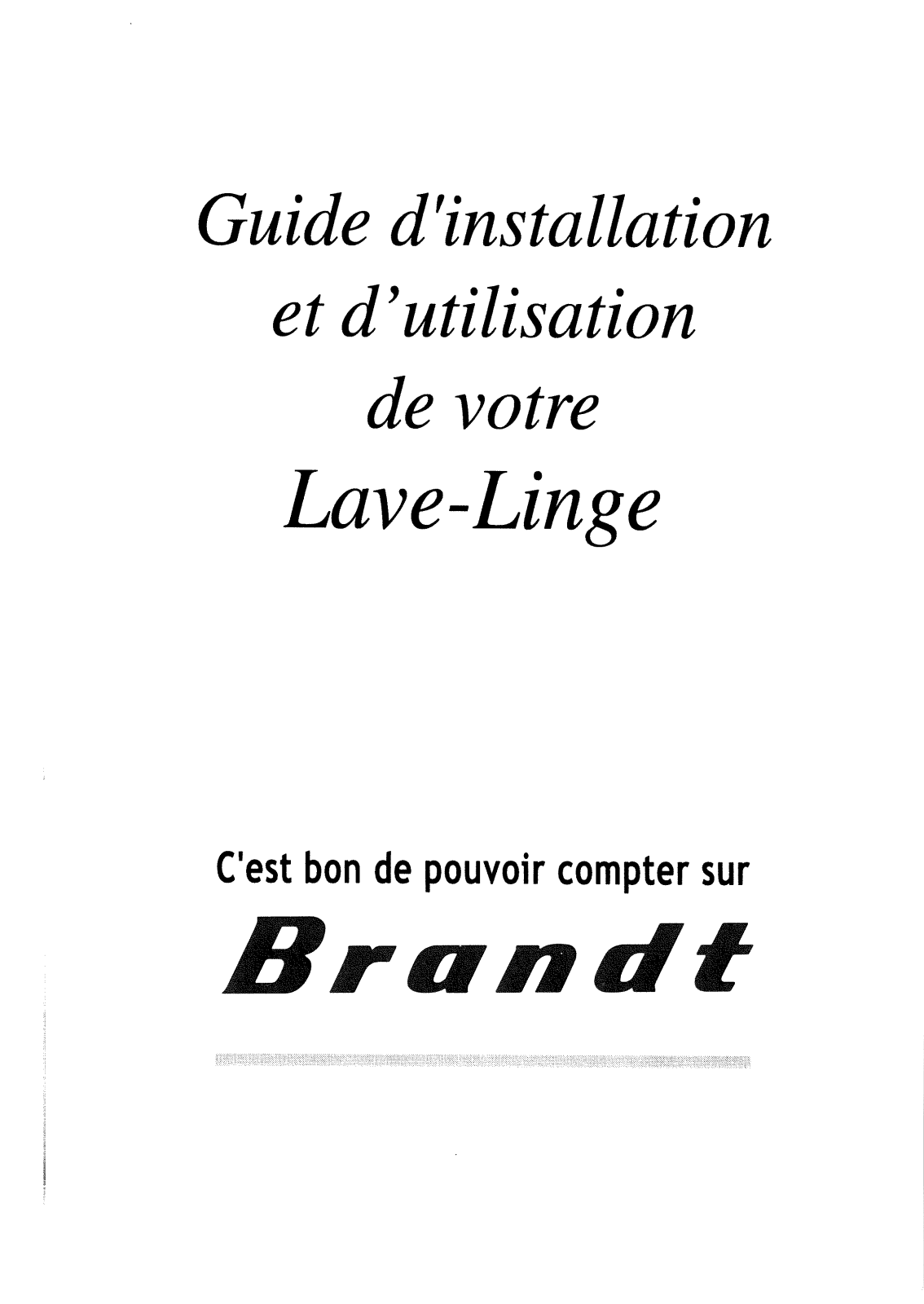 BRANDT LC850, LC75, L853CR User Manual