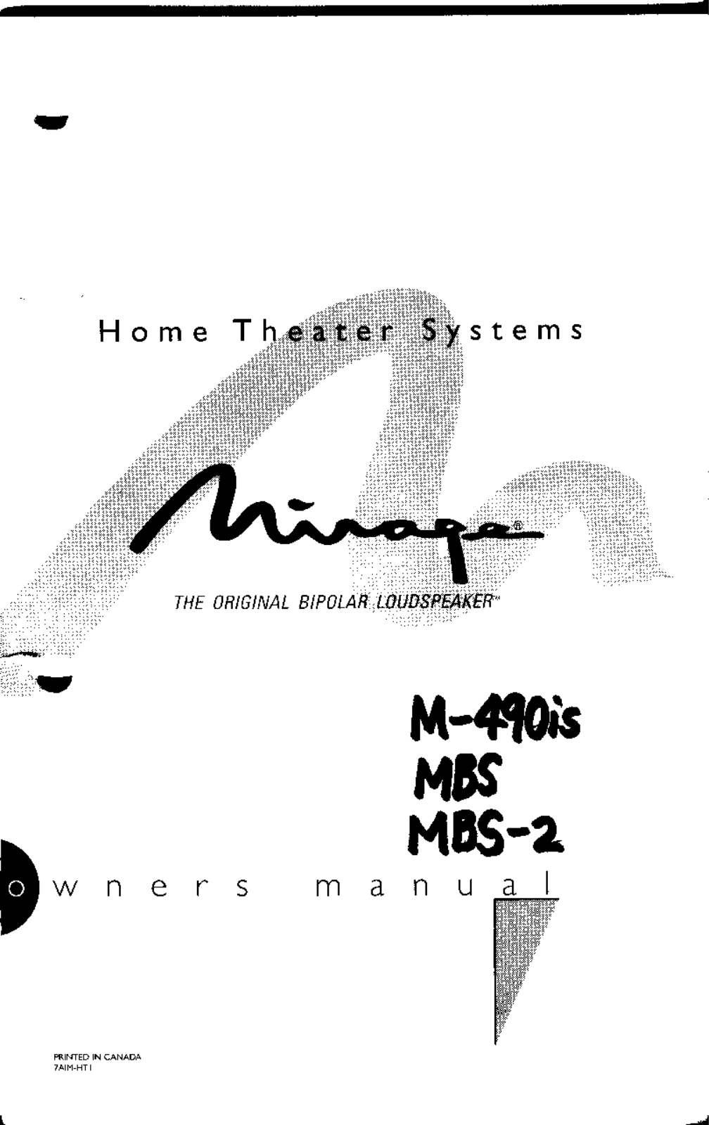 Mirage MBS-2 Owner's Manual