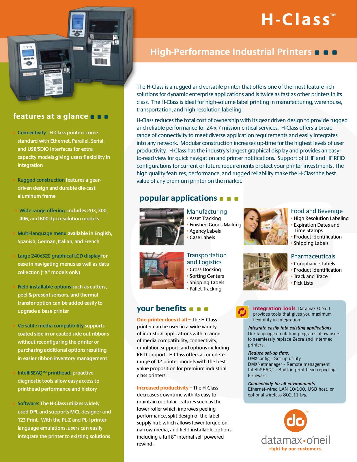 Datamax-O'Neil C82-L2-460000V4 Product Data Sheet