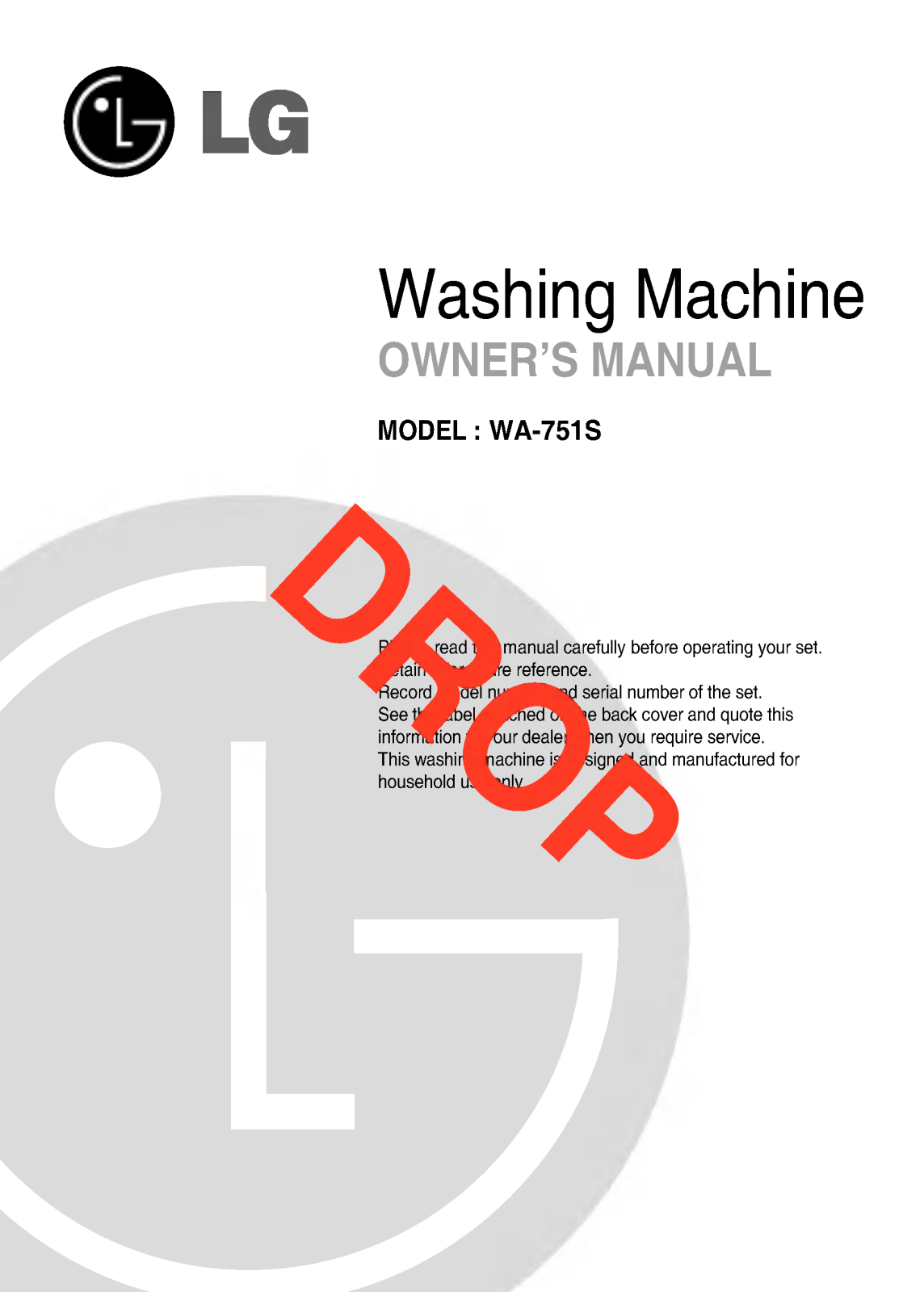 LG WA-751S Instruction manual