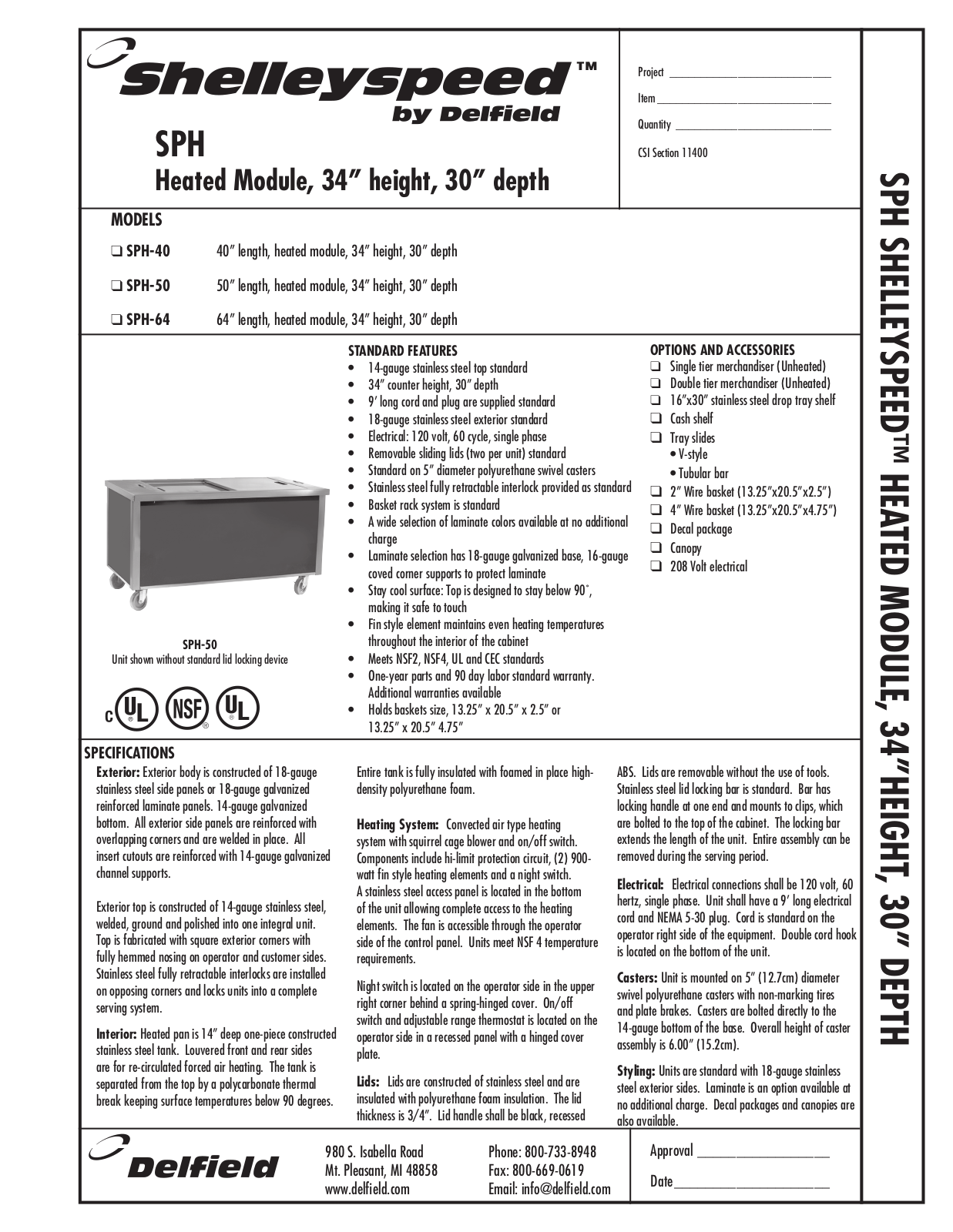 Delfield SPH-40 User Manual