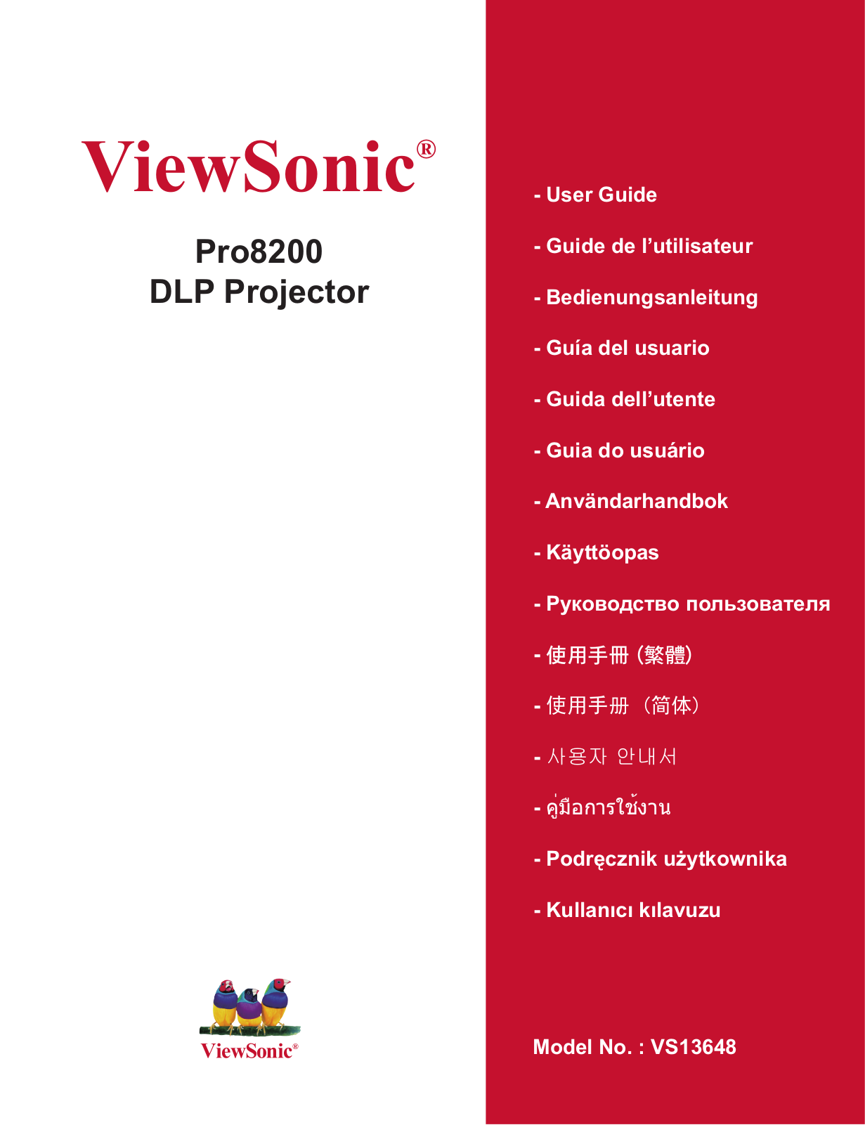 VIEWSONIC Pro 8200 User Manual