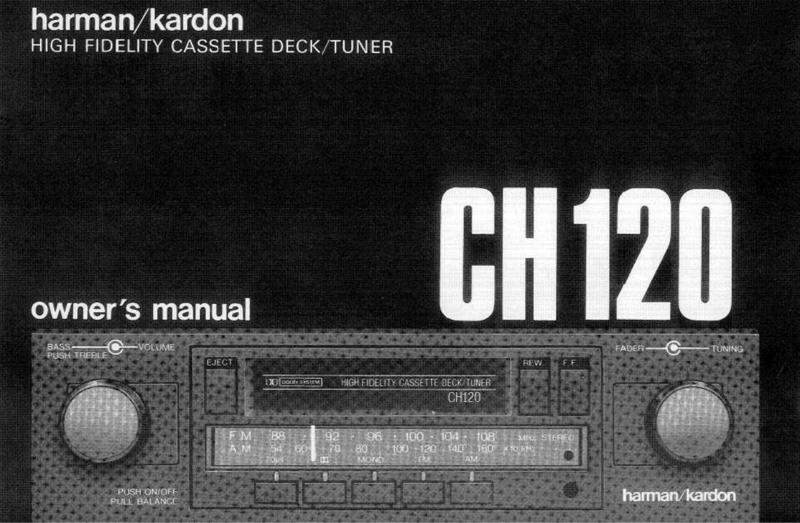 Harman kardon CH120 OWNER’S MANUAL