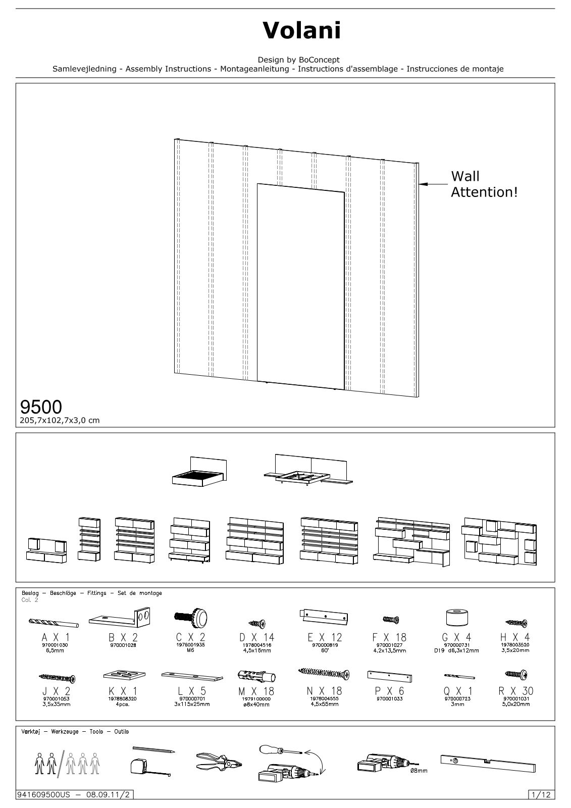 BoConcept 9500 US Assembly Instruction