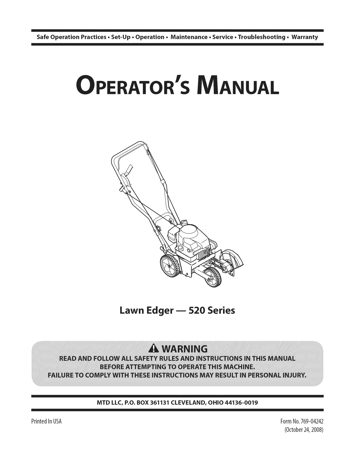 MTD 25B-520C000 Owner’s Manual