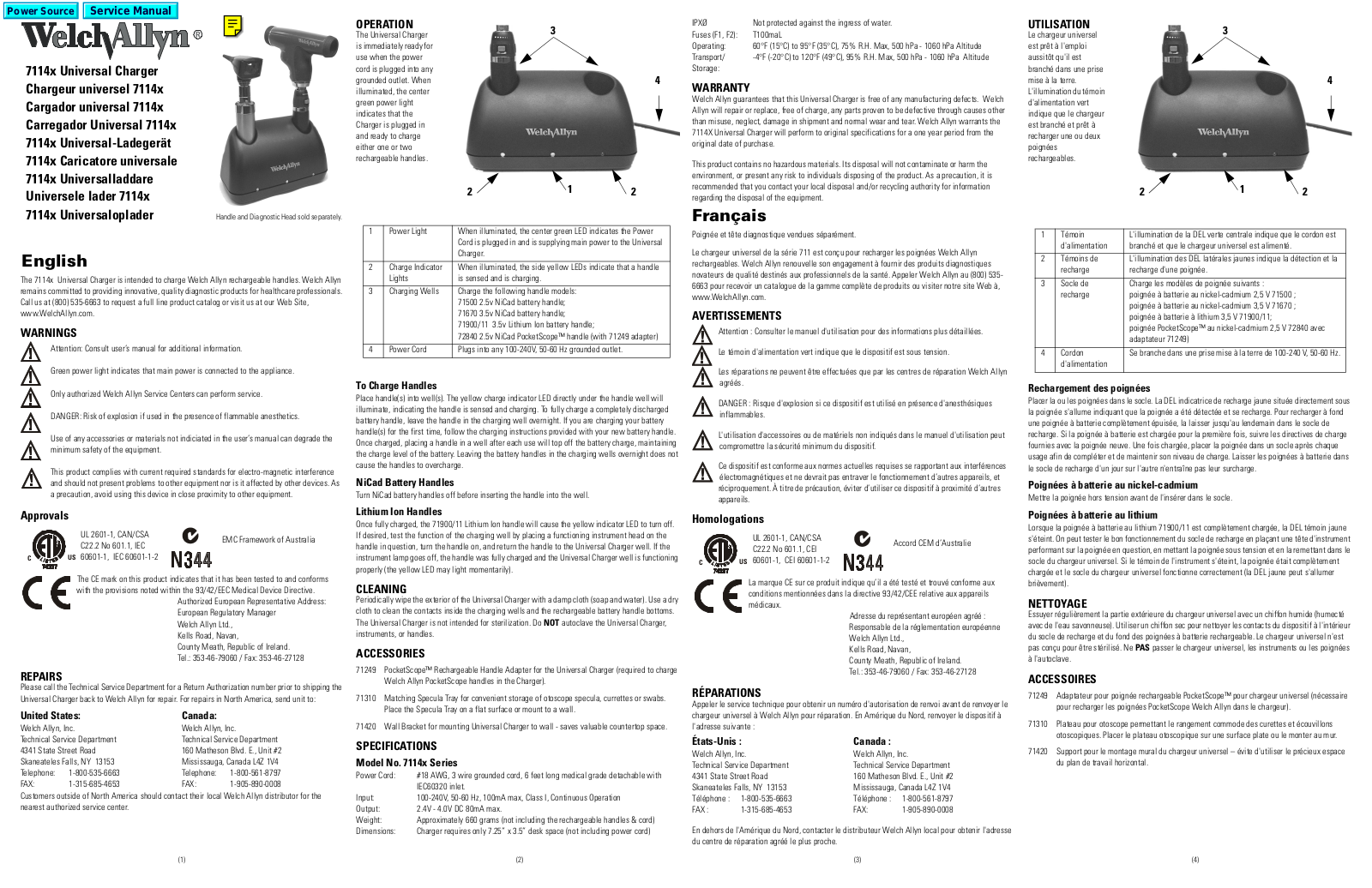 Welch Allyn Ottoscope 7114X User manual